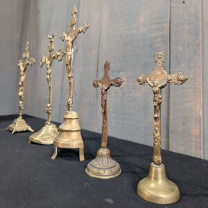 Antique Belgian Convent Small Table Crucifixes (5)