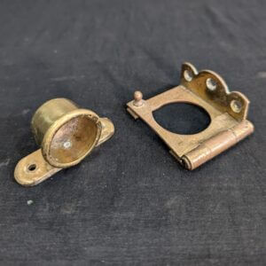 Church Processinal Cross Banner Staff Stave Vintage Brass Holder & Cup #1