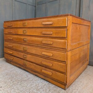 Liverpool 1960's Vintage Oak & Ply Full Size Plan Chest