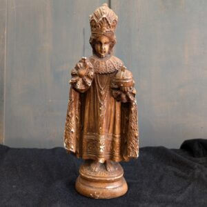 Sepia Painted Religous Statue of The Child of Prague