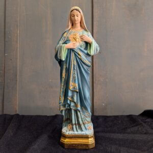 Hand Painted Religious Statue Sacred Heart of Mary The BVM Madonna