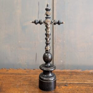 Antique French Bobbin Crucifix with Skull & Crossbones