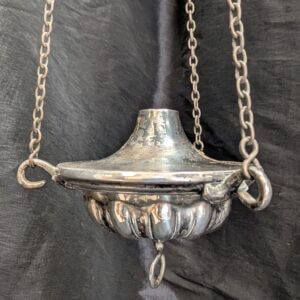 Small Antique Silver Plate Candle Sanctuary Sanctus Lamp