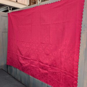 Scallop Edged Red Double-Sided Faux Silk Altar Covering