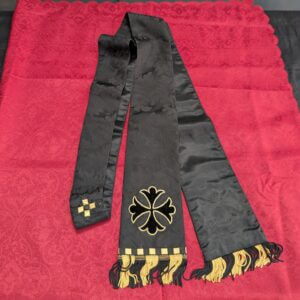 Black & Gold Stole in Damask