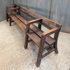 Ultra Strong Unusual Pitch Pine Open Back Church Bench Pew