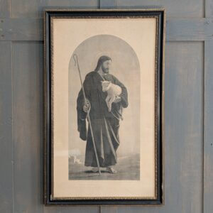 Large Victorian Black & White Print of The Good Shepherd by William Dobson 1868