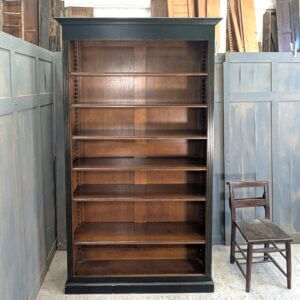Very Large Oak Open Bookcase with Six Adjustable Shelves