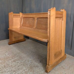 Mid Century Church of Christ the Healer Oak Linenfold Pews Benches