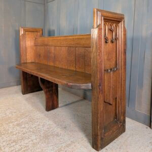 Excellent Victorian Carved Gothic Choir Pew Bench #1