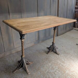Small to Mid Size Oak & Iron Occasional Table