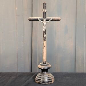 Simple Very Weathered Vintage French Table Crucifix