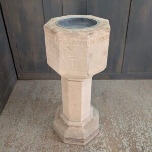 Medium Size Victorian Baptismal Font 'Suffer the Little Children to Come Unto Me'