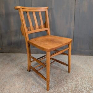 Extra Large 1950's Vintage Swansea Church Chapel Slat Back Chairs