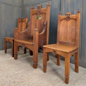 1927 Vintage Late Gothic Oak Ministers Chairs from Christ Church Stanley