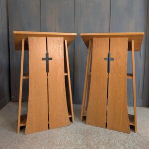 Larger Contemporary Solid Oak Prayer Desks from St George's Ashtead