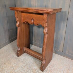 Very Heavy Shaped Solid Oak Church Credence Table from Ashtead