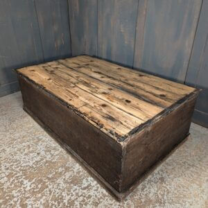 Low & Long Antique Pine Storage Box Trunk
