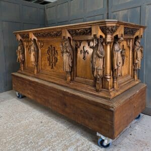 Impressive & Stunning Large Oak Altar with Eight Saints & Apostles