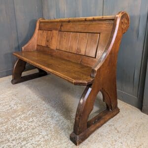 Attractive Swept Back Carved Victorian Pews from Skegby Parish Church