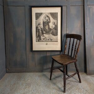 Large Antique Glazed Engraving of The Sistine Madonna by Raphael