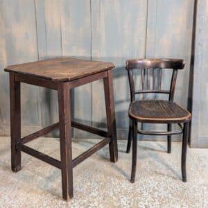Simple Antique Pine Small - Medium Hall Table & Chair