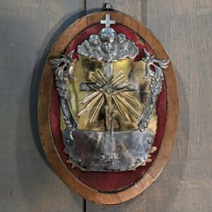 19th Century French Decorative Filigree Silver Coloured & Gilt Coloured Metal Christ Plaque