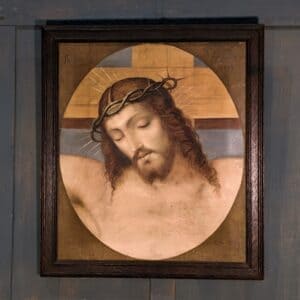 Original Antique Oil Painting of Christ on the Cross